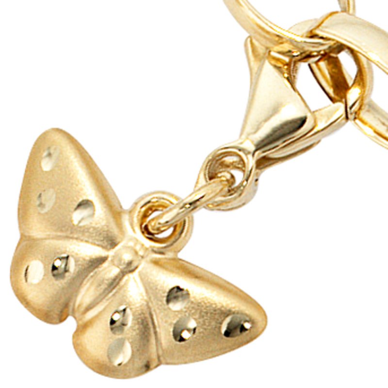 JOBO Einh�nger Charm Schmetterling aus 333 Gold Gelbgold matt Goldcharm