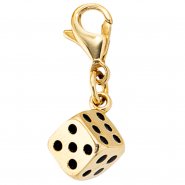 JOBO Einh�nger Charm W�rfel 333 Gold Gelbgold mit schwarzer Lackeinlage Goldcharm