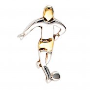 JOBO Einzel-Ohrstecker Fu�ball Fu�ballspieler 925 Sterling Silber bicolor vergoldet