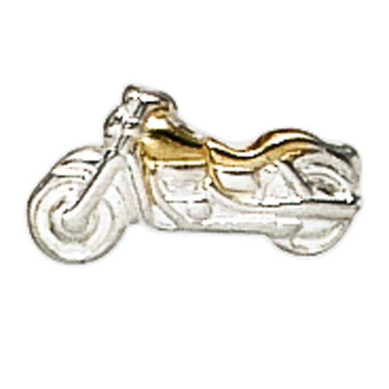 JOBO Einzel-Ohrstecker Motorrad 925 Sterling Silber bicolor vergoldet