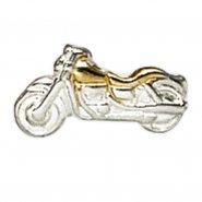 JOBO Einzel-Ohrstecker Motorrad 925 Sterling Silber bicolor vergoldet