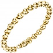JOBO Erbsarmband 585 Gold Gelbgold 19 cm Armband Goldarmband Karabiner