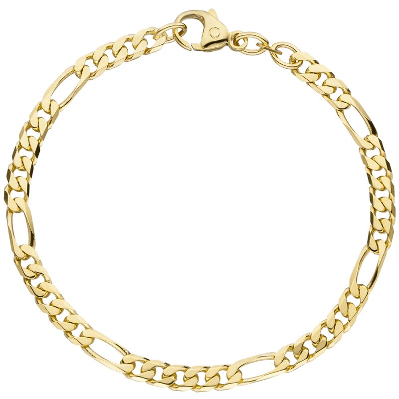 JOBO Figaroarmband 585 Gold Gelbgold 21 cm Armband Goldarmband Karabiner