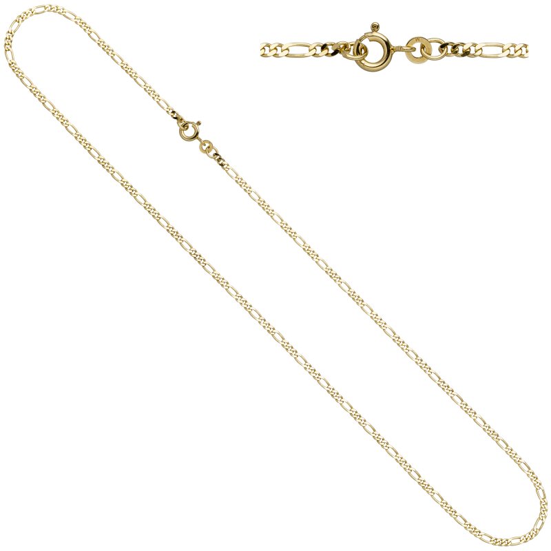 JOBO Figarokette 333 Gelbgold massiv 2,3 mm 45 cm Gold Kette Halskette Goldkette