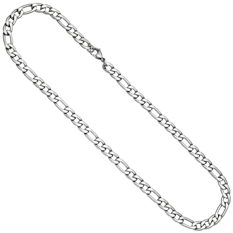 JOBO Figarokette Edelstahl 50 cm Kette Halskette Karabiner