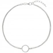 JOBO Fu�kettchen Fu�kette 925 Sterling Silber 24 Zirkonia 26 cm