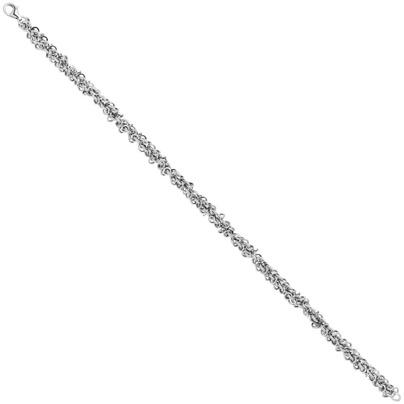 JOBO Fu�kettchen Fu�kette 925 Sterling Silber rhodiniert 26 cm Karabiner