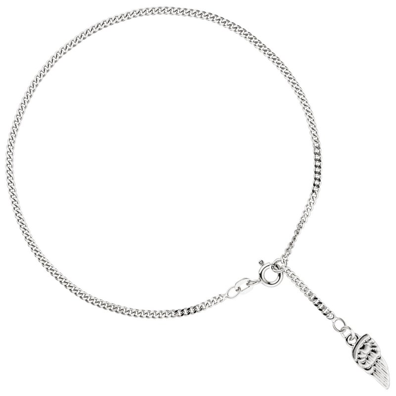 JOBO Fu�kettchen Fu�kette Fl�gel 925 Sterling Silber rhodiniert Federring