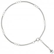JOBO Fu�kettchen Fu�kette Herz 925 Sterling Silber rhodiniert 27 cm Karabiner