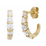 JOBO Halbcreolen 333 Gold Gelbgold 10 Zirkonia Ohrringe Creolen Goldohrringe