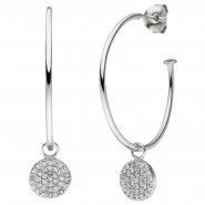 JOBO Halbcreolen 925 Sterling Silber 74 Zirkonia Ohrringe Creolen