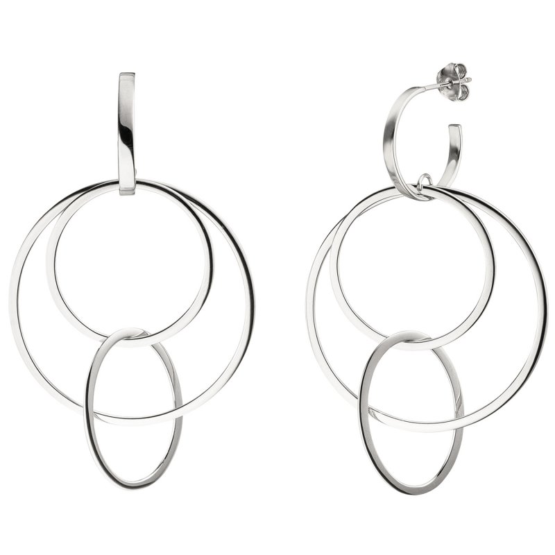 JOBO Halbcreolen 925 Sterling Silber Ohrringe Creolen Silberohrringe