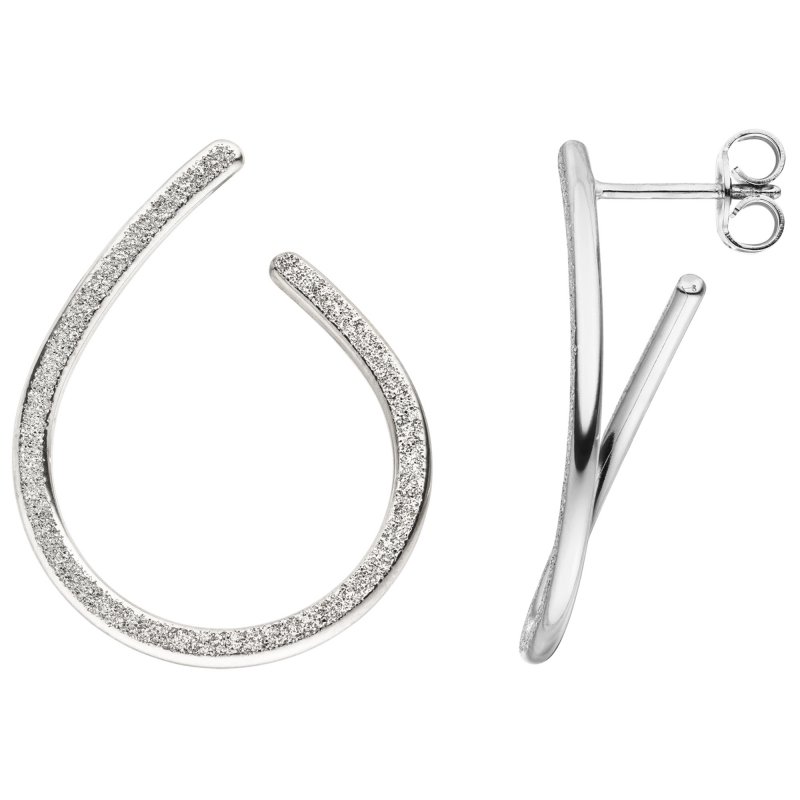 JOBO Halbcreolen 925 Sterling Silber Ohrringe Creolen