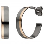 JOBO Halbcreolen 925 Sterling Silber bicolor vergoldet Ohrringe Creolen