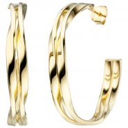 JOBO Halbcreolen 925 Sterling Silber gold vergoldet Ohrringe Creolen