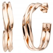 JOBO Halbcreolen 925 Sterling Silber rotgold vergoldet Ohrringe Creolen