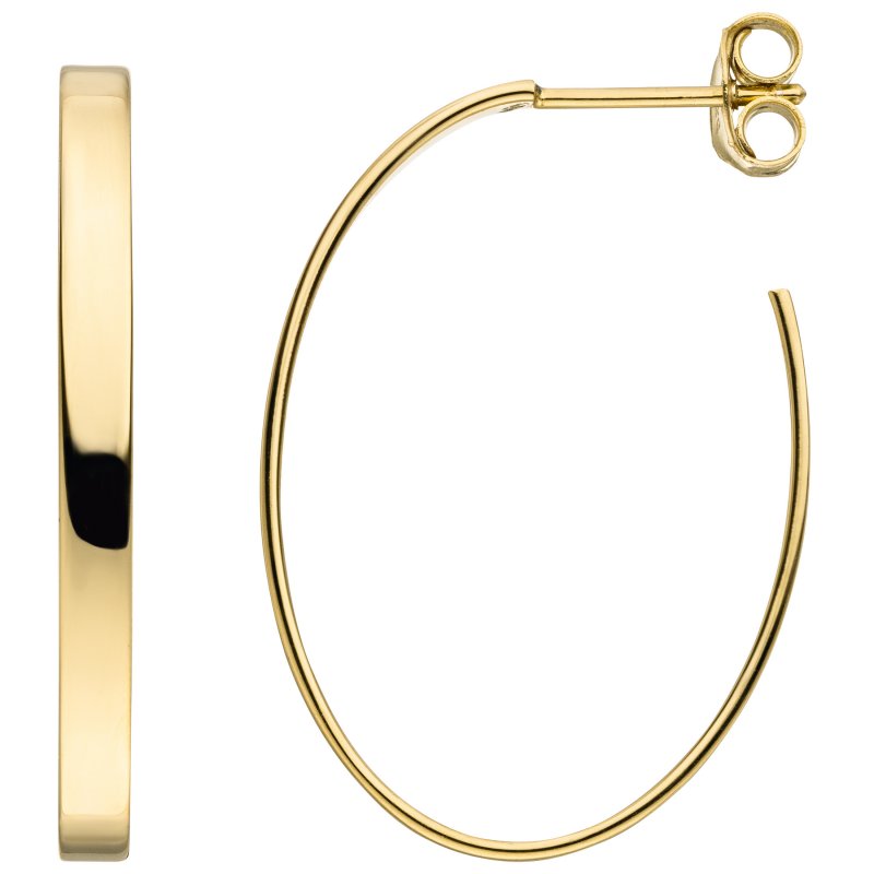 JOBO Halbcreolen oval 925 Sterling Silber gold vergoldet Ohrringe Creolen