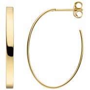 JOBO Halbcreolen oval 925 Sterling Silber gold vergoldet Ohrringe Creolen