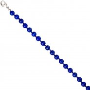 JOBO Halskette Edelsteinkette Lapislazuli blau 45 cm Kette Verschluss 925 Silber
