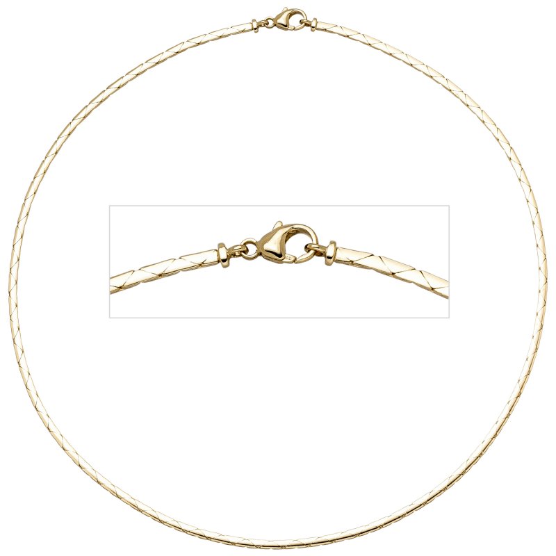 JOBO Halskette Kette 585 Gold Gelbgold 42 cm Goldkette Karabiner