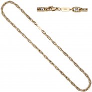 JOBO Halskette Kette 585 Gold Gelbgold Wei�gold bicolor 55 cm Goldkette Fantasiekette