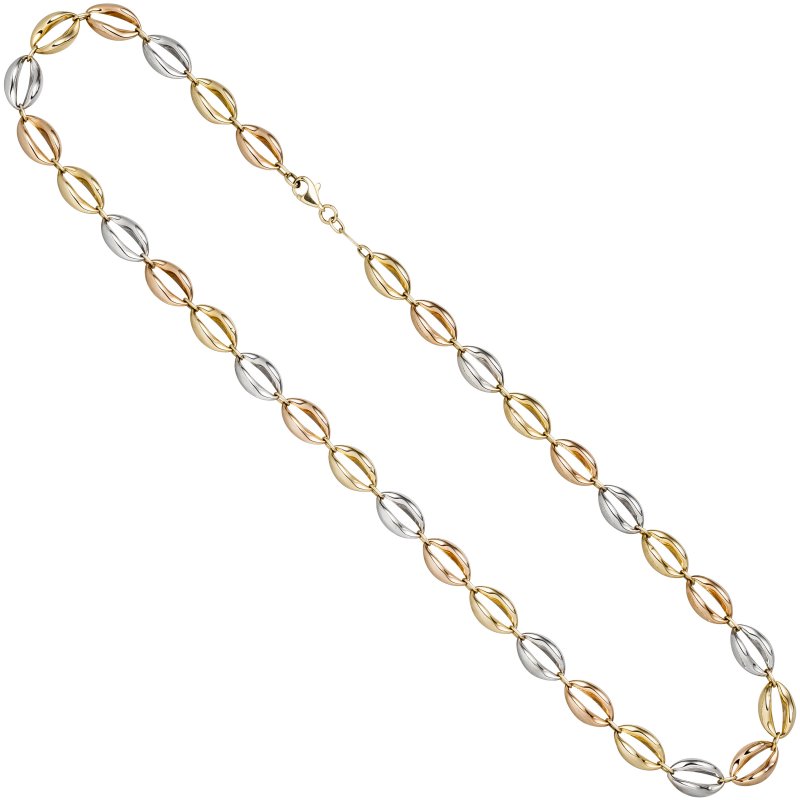 JOBO Halskette Kette 585 Gold dreifarbig tricolor 45 cm Goldkette - Main Image