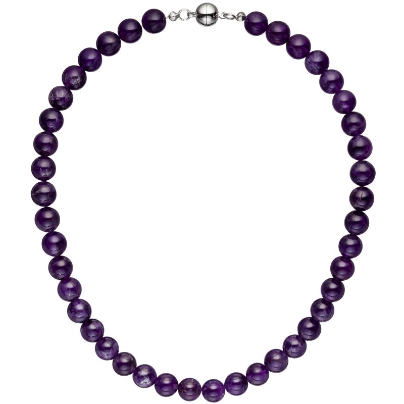 JOBO Halskette Kette Amethyst lila violett 44 cm Amethystkette Steinkette
