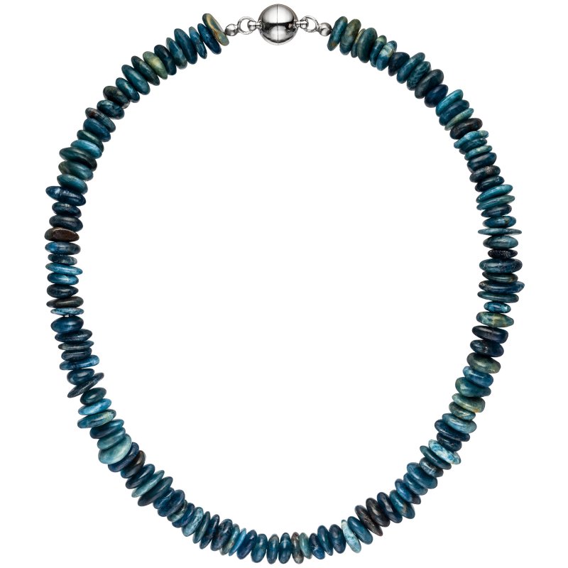 JOBO Halskette Kette Apatit 45 cm Apatitkette Steinkette Edelsteinkette