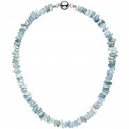 JOBO Halskette Kette Aquamarin hellblau blau 45 cm Aquamarinkette Steinkette