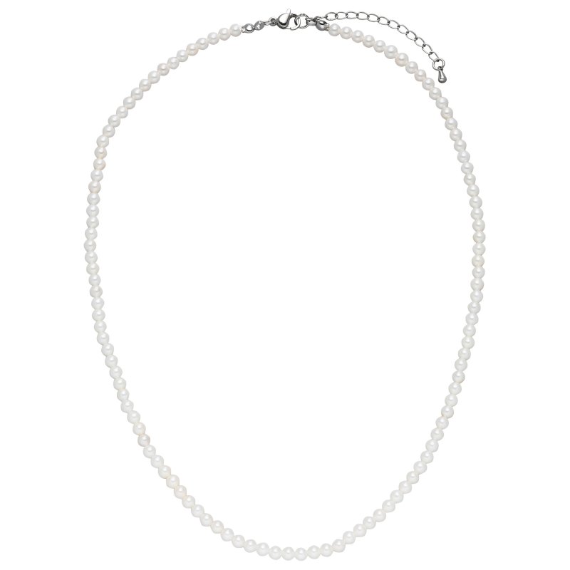 JOBO Halskette Kette Muschelkern Perlen wei� 4 mm 50 cm