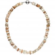 JOBO Halskette Kette Sonnenstein 45 cm Sonnensteinkette Steinkette Edelsteinkette