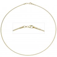 JOBO Halsreif 333 Gelbgold 1,5 mm 42 cm Gold Kette Halskette Goldhalsreif Karabiner