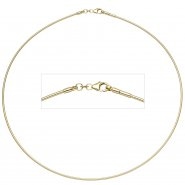 JOBO Halsreif 333 Gelbgold 1,5 mm 45 cm Gold Kette Halskette Goldhalsreif Karabiner