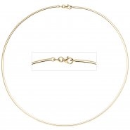 JOBO Halsreif 333 Gelbgold 2 mm 42 cm Gold Kette Halskette Goldhalsreif Karabiner