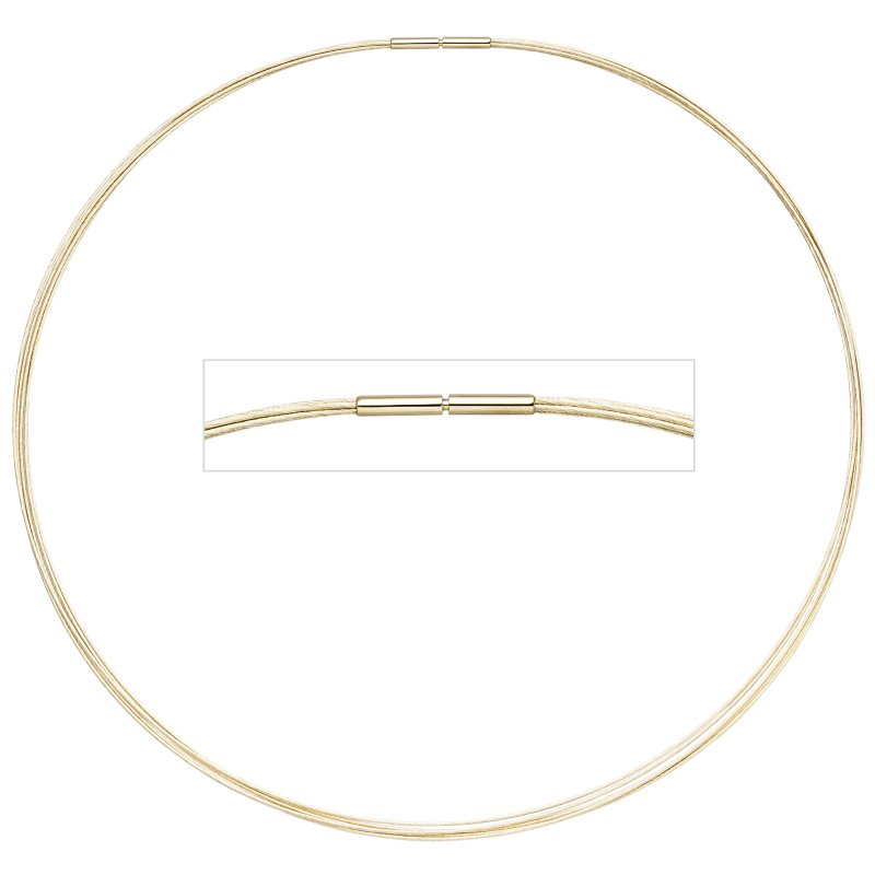 JOBO Halsreif 5-reihig 585 Gold Gelbgold 45 cm Goldkette Goldreif