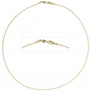 JOBO Halsreif 585 Gelbgold 1,1 mm 45 cm Gold Kette Halskette Goldhalsreif Karabiner