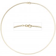JOBO Halsreif 585 Gelbgold 2 mm 42 cm Gold Kette Halskette Goldhalsreif Karabiner