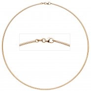 JOBO Halsreif 585 Rotgold 1,8 mm 45 cm Gold Kette Halskette Rotgoldhalsreif Karabiner