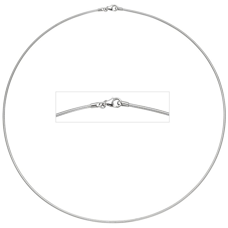 JOBO Halsreif 585 Wei�gold 1,1 mm 50 cm Gold Kette Halskette Wei�goldhalsreif