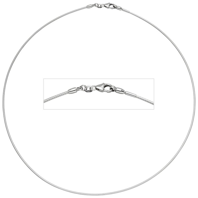 JOBO Halsreif 585 Wei�gold 1,2 mm 42 cm Gold Kette Halskette Wei�goldhalsreif
