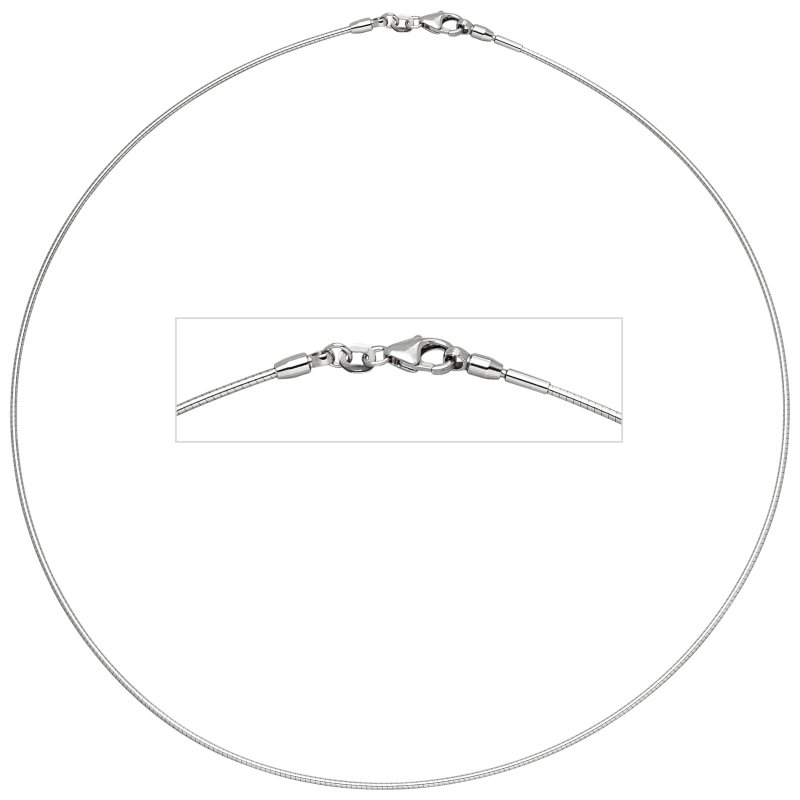 JOBO Halsreif 585 Wei�gold 1,2 mm 45 cm Gold Kette Halskette Wei�goldhalsreif