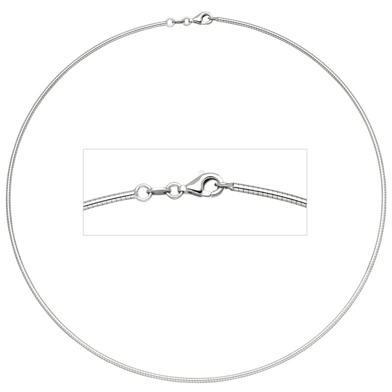 JOBO Halsreif 585 Wei�gold 1,7 mm 45 cm Gold Kette Halskette Wei�goldhalsreif