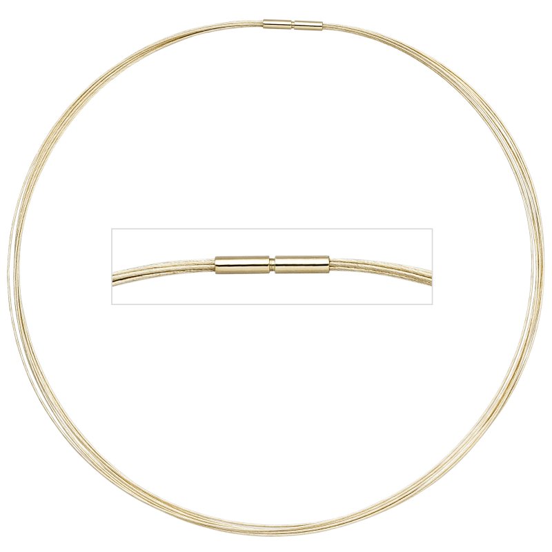 JOBO Halsreif 7-reihig 585 Gold Gelbgold 50 cm Goldkette Goldreif