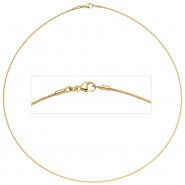 JOBO Halsreif 750 Gold Gelbgold 1,1 mm 45 cm Halskette Kette Karabiner
