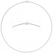 JOBO Halsreif 925 Sterling Silber 1,1 mm 38 cm Silberkette Karabiner
