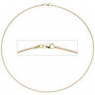 JOBO Halsreif 925 Sterling Silber gold vergoldet 1,5 mm 45 cm Kette Halskette