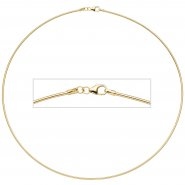 JOBO Halsreif 925 Sterling Silber gold vergoldet 1,5 mm 50 cm Kette Halskette