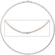 JOBO Halsreif Halskette Collier 925 Silber rotgold vergoldet beidseitig tragbar 45 cm
