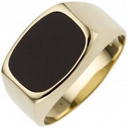 JOBO Herren Ring 585 Gold Gelbgold 1 Onyx Herrenring