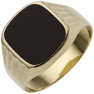 JOBO Herren Ring 585 Gold Gelbgold 1 Onyx Herrenring